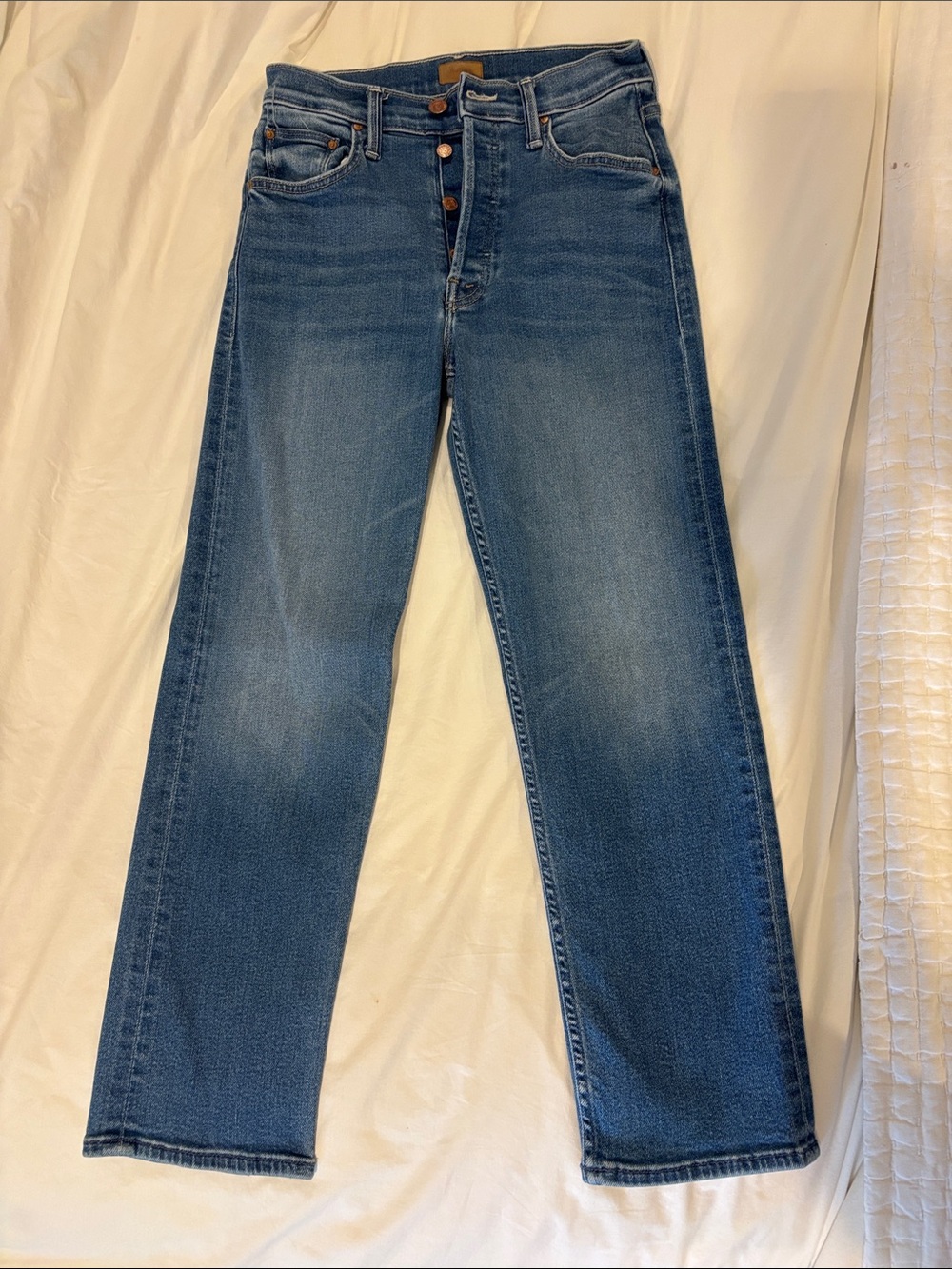 MOTHER women’s Medium Blue Straight Jeans TOMCAT